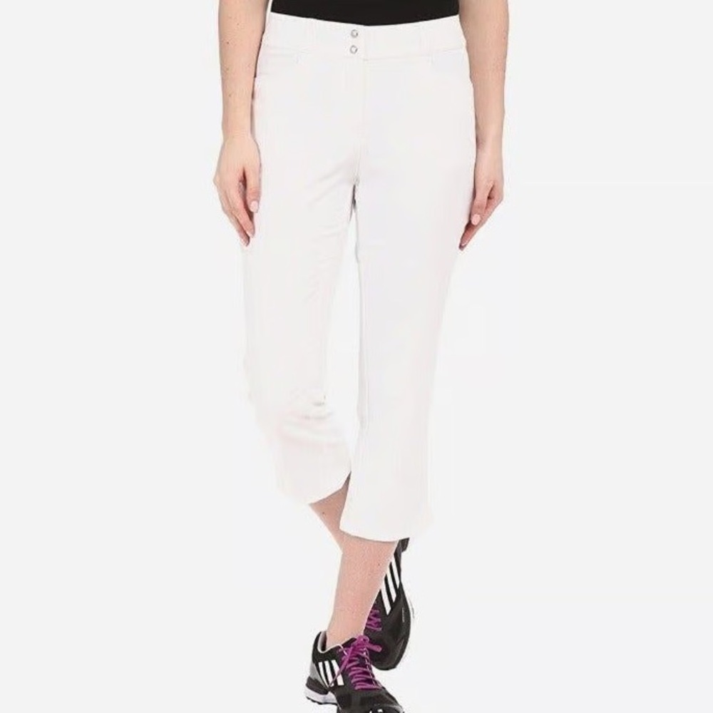 Adidas Essentials Golf TWT White Capri Pants size 10 flaws
